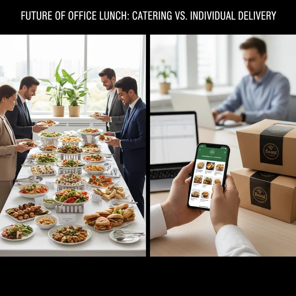 Corporate Catering vs. UberEats for Offices: Pros and Cons