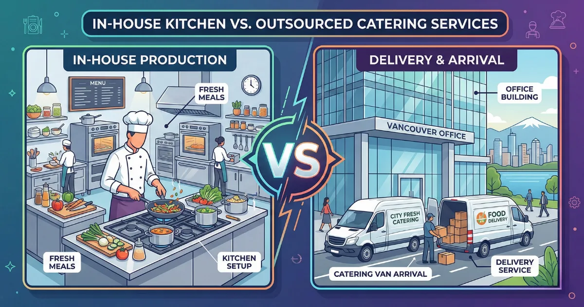Featured image for In-House Kitchen vs. Outsourced Corporate Catering